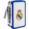 CYPBRANDS Real Madrid, astuccio a 3 piani, materiale scolastico, multicolore, prodotto ufficiale
