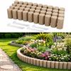 VEVOR Kit Bordura per Aiuole Effetto Legno 4180 mm, Decorativo per Giardino Senza Bisogno di Scavo, Confezione 4 Pezzi da 10 Tronchi Ciascuno e 32 Picchetti, Colore Beige, per Prato Aiuole Vialetti