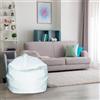 Dmora Talamo Italia - Pouf Abe, Poltrona multiuso, Poltroncina sacco, Pouf poggiapiedi, Made in Italy, 65x65 h50 cm, Bianco