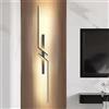 DELIPOP Applique da Parete Interno, 24W 2700LM Lampada da Parete LED Moderna in Alluminio, Nero Lampada a Muro per Camera da letto Soggiorno Scala Corridoio, 3000K Luce Bianco Calda