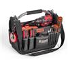 VEVOR Borsa Portautensili Aperta 330 mm, 33 Tasche, Organizer Portatile per Attrezzi con Base Rigida in Plastica, Resistente all'Acqua, Tracolla Regolabile, per Professionisti, Fai da Te e Cantiere