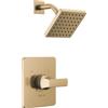 Delta Faucet Velum 14 Series - Set di rubinetti per doccia monofunzione, kit di finiture per valvole, maniglia doccia, kit doccia Delta doccia, set doccia, bronzo champagne T14237-CZ (valvola non
