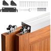 VEVOR Kit Binario per Porta Scorrevole Guida Doppia per Porta a Scomparsa Lunghezza 1219 mm, Kit Ferramenta per Guida in Lega di Alluminio di Porte Scorrevoli Larghezza 610 mm Armadio Camera da Letto