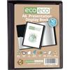 eco-eco Eco200 - Raccoglitore per presentazioni, formato A6, 50% riciclato, 40 tasche, colore: nero, con buste in plastica