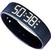 Neamou Braccialetto con allarme vibrante, allarme silenzioso, contapassi, contapassi, orologio digitale, sveglia da polso, orologio vibrante, impermeabile, silenzioso, LED con cinturino in tessuto