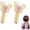 Generico 2 Pezzi Fascette per Capelli Con Filo Telefonico Di Farfalle | Elastici per Capellis a Forma Di Coda Di Cavallo Con Farfalle Colorate | Eleganti Elastici per Capelli per Ragazze