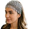 Generico Fasce Capelli In Pizzo Donna,Elastico, Vintage Con Occhielli E Strass - Ampie Fasce Capelli In Pizzo Donna - Per Feste, Libero, Vacanze, Matrimonio, Cerimonia