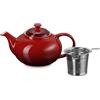 Le Creuset Teiera in gres con infusore in acciaio inossidabile, 1,3 l, Cerise