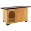 Ferplast Baita 100 Casetta per Cani in Legno FSC - Tetto Apribile, Impermeabile & Anti-UV - Spiovente, con Chiusura - Porta Antimorso in Alluminio - Piedi Isolanti - 121 x 78 x h 78,5 cm