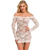 UIWFJEH Plus Size Sexy Lingerie Plus Size Sexy Camicia Da Notte Delle Donne Prospettiva Fiore Pizzo Camicie Da Notte Sexy Lingerie Pigiameria Babydoll Lenceria Mujer, bianco, S