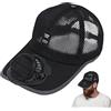Generico Cappello Con Ventola Solare - Cappellino Da Baseball In Rete Traspirante Con Ventola Ad Energia Solare, 3 Velocità, Alimentazione Solare/ricarica USB Per Esterno, Ciclismo, Escursionismo E Passeggiate