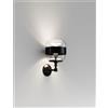 Vistosi FUTURA APPLIQUE A PARETE P CRISTALLO NERO MONTATURA NERO OPACO 1 LUCE ATTACCO E27