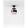 Vistosi FUTURA SOFFITTO P FUME' MARRONE MONTATURA NERO OPACO 1 LUCE ATTACCO E27