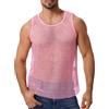 ABAFIP Canotta a Rete da Uomo Senza Maniche a Rete in Maglia Velata Semi-Vedere Attraverso, Allenamento Palestra Slim Aderente Muscolo Tee Shirt, Mocassini Eleganti da Donna, M