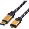 ROLINE GOLD Cavo USB 3.2 Gen 1, USB A - Micro B, ST/ST, 2 m