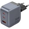 Vention Caricabatterie Gan Vention Usb-C+C+A 70W (grigio)
