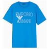Emporio Armani T-Shirt Girocollo da Uomo con Logo audace, Blu, L
