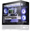 Itek Case Itek SHOWBUI 37WB - Gaming Tower ATX, 3 ventole ARGB, parete frontale e laterale sono in vetro temperato, Bianco e Nero