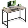 VASAGLE Scrivania per Computer, Postazione Lavoro, Scrivania da Ufficio, Studio Camera da Letto 50 x 100 x 76 cm, Stile Industriale, Struttura Metallica, Greige Melange e Nero Inchistro LWD041B02
