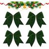 Generico 4 Fiocchi di Velluto Natalizi, Fiocchi Regalo in Nastro di Velluto Intrecciato, Fiocchis Decorativi per L'Albero Natale, | 15 X 15 Cm | Tre Colori Disponibili