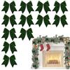 Generico Set Di 12 Fiocchi Verde Albero Di Natale | 15*15 Cm Vintage Fiocchi in Velluto | Schema Di Colori Classico | Decorazioni Albero Natale | per Sacchetti Di Caramelle E Decorazioni per La Casa