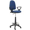 Piqueras y Crespo T04CP - Sgabello ergonomico, altezza regolabile e anello poggiapiedi Blu navy