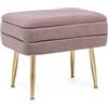 KONTE.DESIGN Panca contenitore PAVLINA tessuto effetto velluto Mauve, 50 x 35 x 42 cm