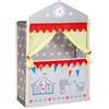 roba Teatrino delle Marionette Punch e Judy - Autoportante - con Rivestimento in Tessuto - Gioco Olistico - Legno Massello - Grigio