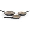 Salter BW12876EU7 Set di padelle in ceramica - 3 pezzi Corpo in alluminio riciclato da 20/24/28 cm, rivestimento antiaderente sano senza PFOA e PFAS, induzione, Impugnatura morbida al tatto