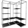 Relaxdays Armadio Aperto Angolare con 12 Ripiani in Tessuto e 2 Aste Appendiabiti, Guardaroba per Cabina, 170x130x86 cm
