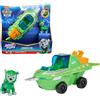 Paw Patrol, Veicolo Trasformabile Aqua Pups di Rocky per Avventure Marine, Personaggio di Rocky incluso, Giochi per Bambini e Bambine, 3+ anni