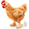 Uni-Toys - Gallina marrone, con uovo - 37 cm (altezza) - pollo peluche, uccello - peluche, peluche (BH-13028)