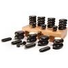 Master Massage Equipment Master Massage Hot Stone - Pietre riscaldanti per massaggi, in scatola di bambù, 40 pezzi