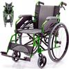 Mobiclinic®, Sedia a rotelle pieghevole, Bolonia, Alluminio, Braccioli pieghevoli, Poggiapiedi rimovibili, Schienale diviso, Per anziani, Leggera, Max. 110 kg, Seduta 46 cm, Colore verde