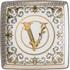 VERSACE Virtus Gala White Coppetta Ciotola Coppa Quadrata 12cm Porcellana Bianco Oro