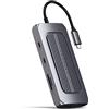 SATECHI Hub USB C 9 in 1 MX con HDMI Dual 4K, PD 100W, USB-C Dati, USB-A 3.0, Ethernet Gigabit, Micro/SD, Jack Audio per MacBook Air/Pro/Neo, Laptop Portatile