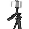 Nedis Treppiede leggero da viaggio per fotocamera e smartphone, altezza regolabile 160 cm, testa Pan & Tilt, supporto per telefono e borsa per il trasporto inclusi, nero