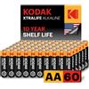 Kodak XTRALIFE Batteria Alcalina AA, 60 Pezzi, Nero