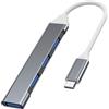 Generic Hub USB 3.0, 4 porte USB ultra sottile, hub di estensione splitter USB-A, prolunga USB per tastiera, splitter ad alta velocità per desktop, laptop, notebook, unità flash, disco U