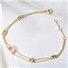HCMA Bracciale in Argento 925 per Donna Quarzo Rosa Naturale Topazio Olivina Gioielleria placcata in Oro 14 carati Il Grande Regalo per Le Donne
