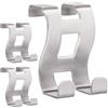 RICOO Set di 3 Appendiabiti da Porta Robusto e Resistente Ganci Appendiabiti Per Camera Bagno Cucina Argento Modello MH001-3, 5 x 6 x 4,5 cm