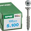 SPAX, 25170005010021, Vite Facciata, 5,0 x 100 mm, 100 pezzi, ha sollevato, T-Star Plus, CUT, filo parziale, acciaio inox A2, 1,4567