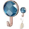Kasmole Ganci autoadesivi, gancio adesivo da parete, gancio porta asciugamano bagno, porta chiavi a parete, senza foratura, ganci decorativi per camera da letto, cappotto, chiavi, borsa, blu