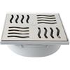 First Plast CHABSV1550IN Chiusino Sifonato in ABS con Griglia Inox, Acciaio, 150 x 150 mm