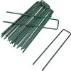 Milaloko 50 Pack 15cm a Forma di U Giardino di Sicurezza Peg in Acciaio Zincato a Terra Ppinze per Tessuto di Erba, Rete, Erba Artificiale, Tenda, Membrana, Verde