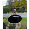 Grazioso Onice Nera Gemma 925 Argento Sterling Fatto a Mano Ciondolo S-102