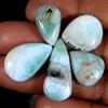 Royal_gems_shop 49,85 ct 100% naturale cielo blu larimar pera cabochon pietra preziosa...