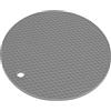 Nikou Tovaglietta in silicone di forma rotonda, tappetino isolante spesso per uso alimentare, per forno a microonde, grigio, tappetino da cucina, tappetino antiscivolo, diametro 30 cm