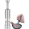 Generic Macina sale e pepe, a pressione manuale, in acciaio inox, portatile, con molla, per