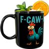 Generic F-Caw-F - Divertente da caffè con gallo di Halloween, 350 ml, tazze in ceramica a forma di gallo, da tè, idea regalo per ufficio, casa, latte, bevande fredde, colleghi, donne, uomini